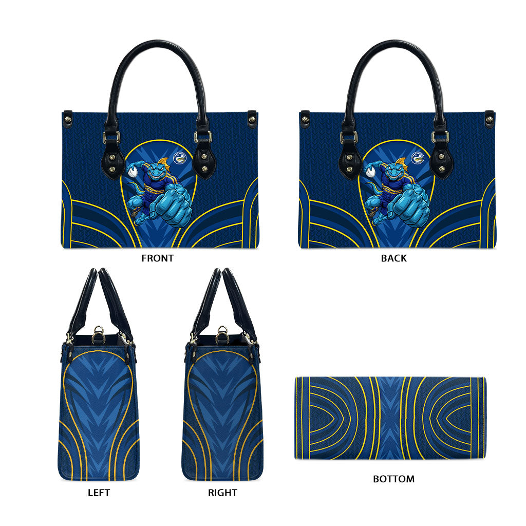 Parramatta Eels Rugby Mascot Leather Bag Australian Rugby Culture - Tribal Inspired Eel