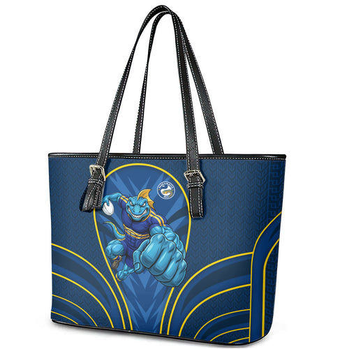 Parramatta Eels Rugby Mascot Leather Tote Bag Australian Rugby Culture - Tribal Inspired Eel