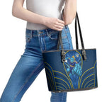 Parramatta Eels Rugby Mascot Leather Tote Bag Australian Rugby Culture - Tribal Inspired Eel