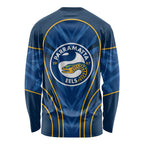 Parramatta Eels Rugby Mascot Long Sleeve Shirt Australian Rugby Culture - Tribal Inspired Eel