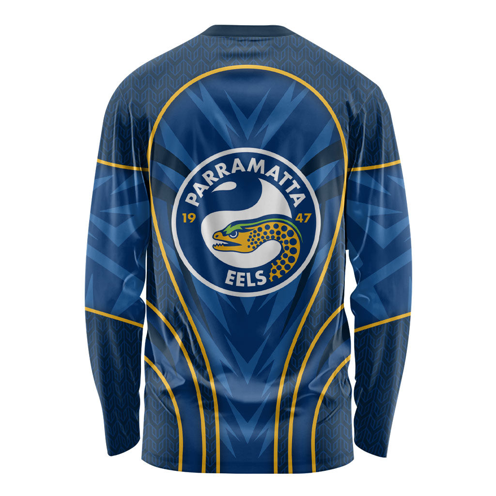 Parramatta Eels Rugby Mascot Long Sleeve Shirt Australian Rugby Culture - Tribal Inspired Eel