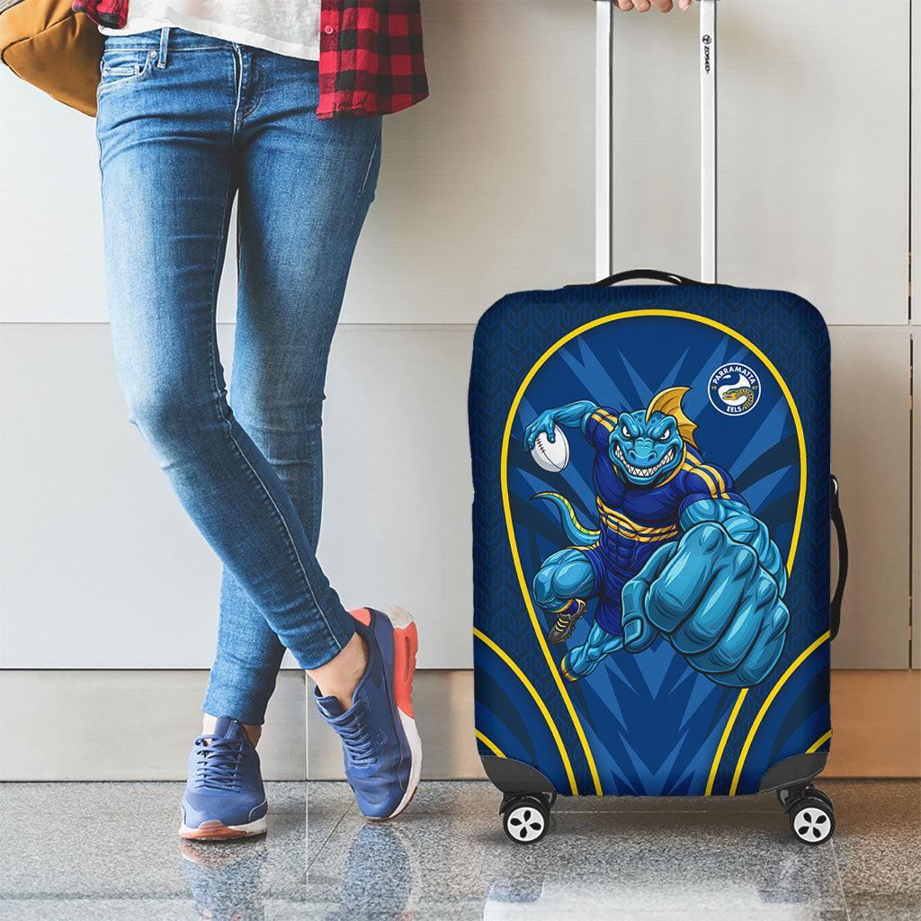 Parramatta Eels Rugby Mascot Luggage Cover Australian Rugby Culture - Tribal Inspired Eel