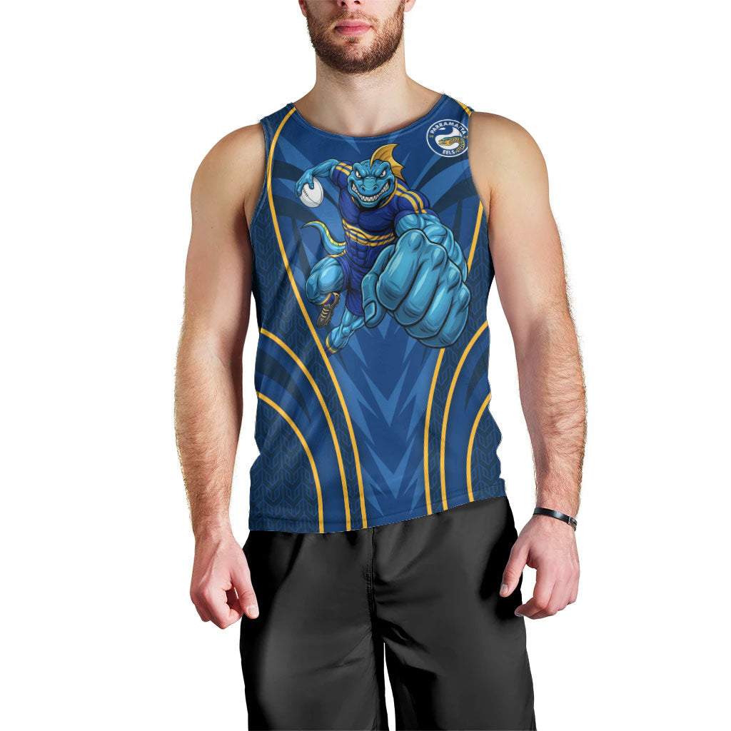 Parramatta Eels Rugby Mascot Men Tank Top Australian Rugby Culture - Tribal Inspired Eel