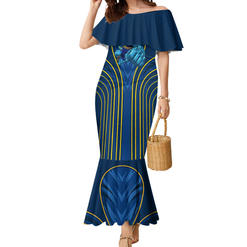 Parramatta Eels Rugby Mascot Mermaid Dress Australian Rugby Culture - Tribal Inspired Eel