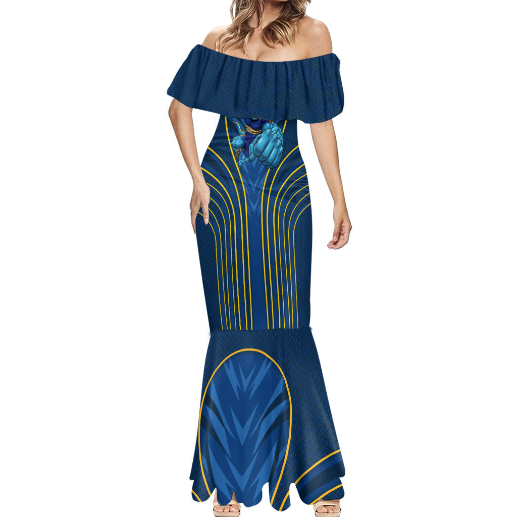 Parramatta Eels Rugby Mascot Mermaid Dress Australian Rugby Culture - Tribal Inspired Eel