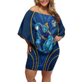 Parramatta Eels Rugby Mascot Off Shoulder Short Dress Australian Rugby Culture - Tribal Inspired Eel