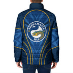 Parramatta Eels Rugby Mascot Padded Jacket Australian Rugby Culture - Tribal Inspired Eel