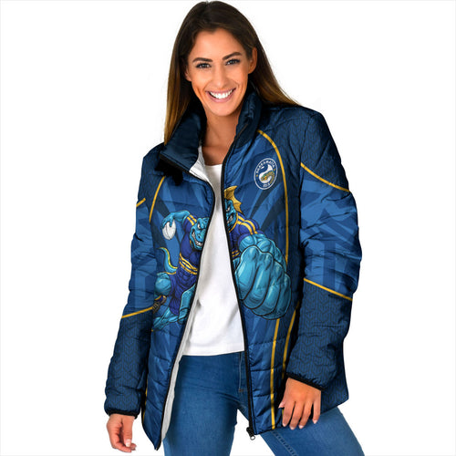 Parramatta Eels Rugby Mascot Padded Jacket Australian Rugby Culture - Tribal Inspired Eel