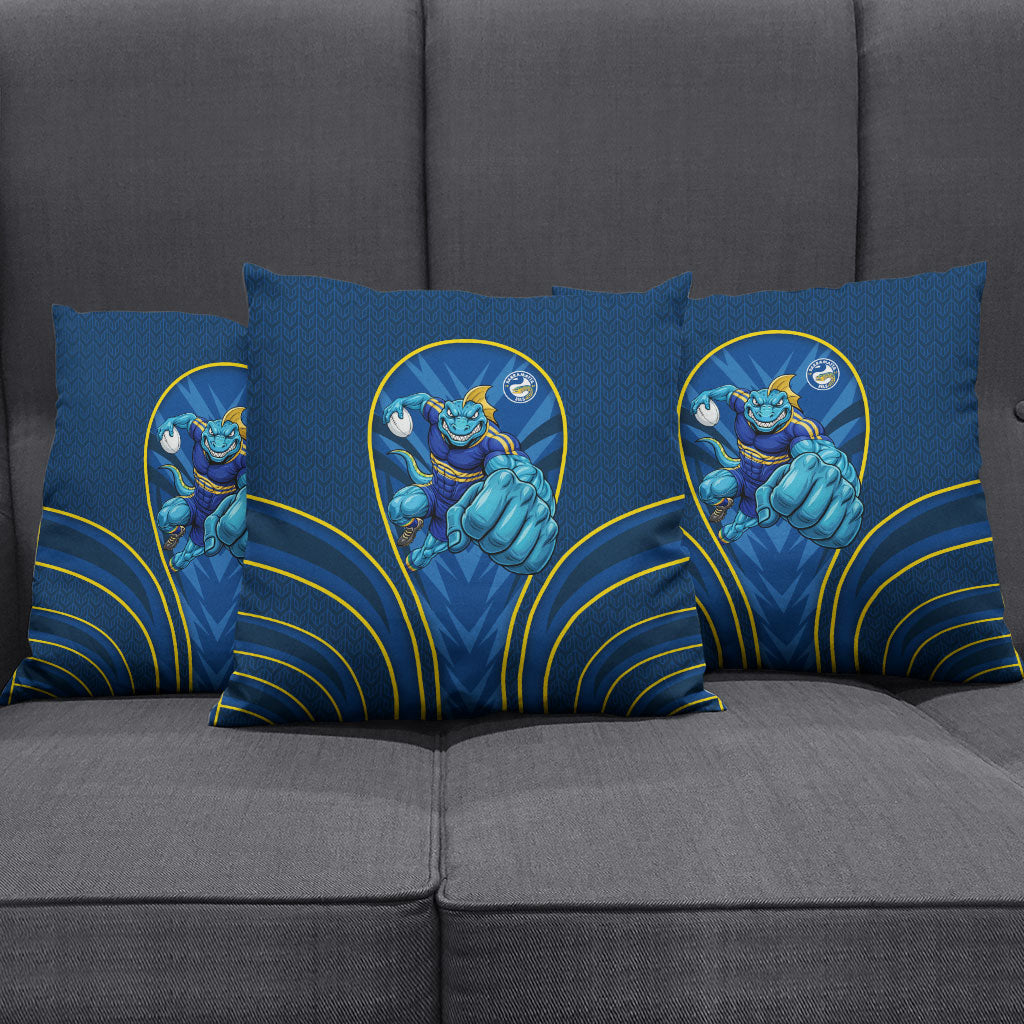 Parramatta Eels Rugby Mascot Pillow Cover Australian Rugby Culture - Tribal Inspired Eel