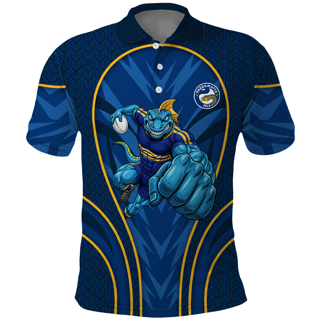 Parramatta Eels Rugby Mascot Polo Shirt Australian Rugby Culture - Tribal Inspired Eel