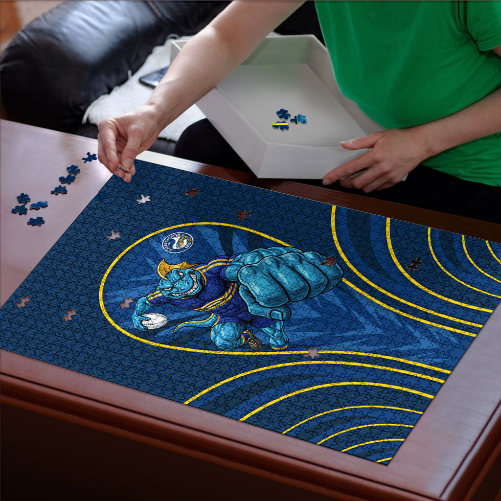 Parramatta Eels Rugby Mascot Puzzle Australian Rugby Culture - Tribal Inspired Eel