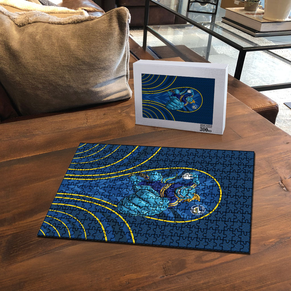 Parramatta Eels Rugby Mascot Puzzle Australian Rugby Culture - Tribal Inspired Eel