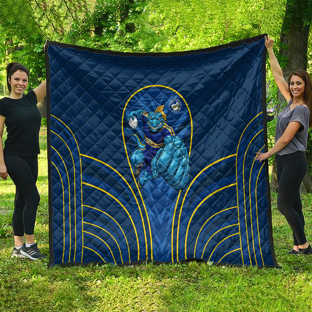 Parramatta Eels Rugby Mascot Quilt Australian Rugby Culture - Tribal Inspired Eel