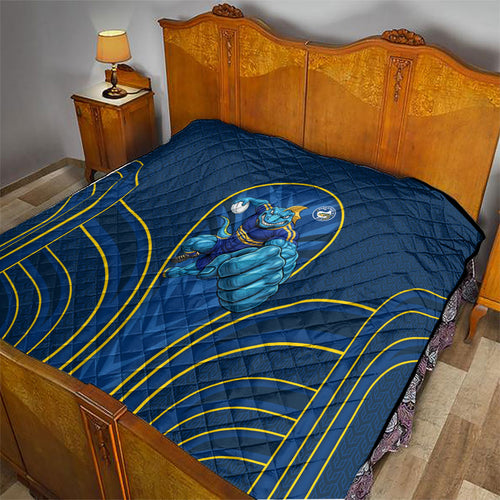 Parramatta Eels Rugby Mascot Quilt Australian Rugby Culture - Tribal Inspired Eel
