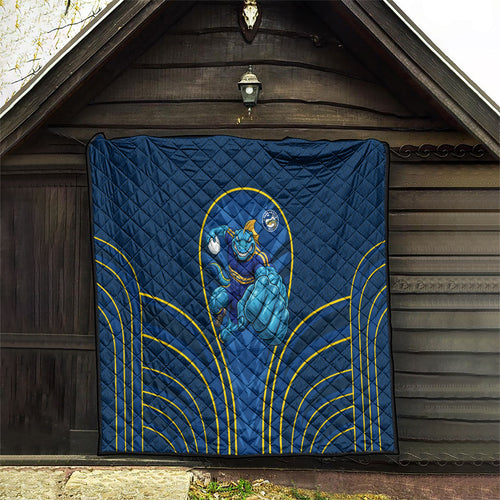 Parramatta Eels Rugby Mascot Quilt Australian Rugby Culture - Tribal Inspired Eel