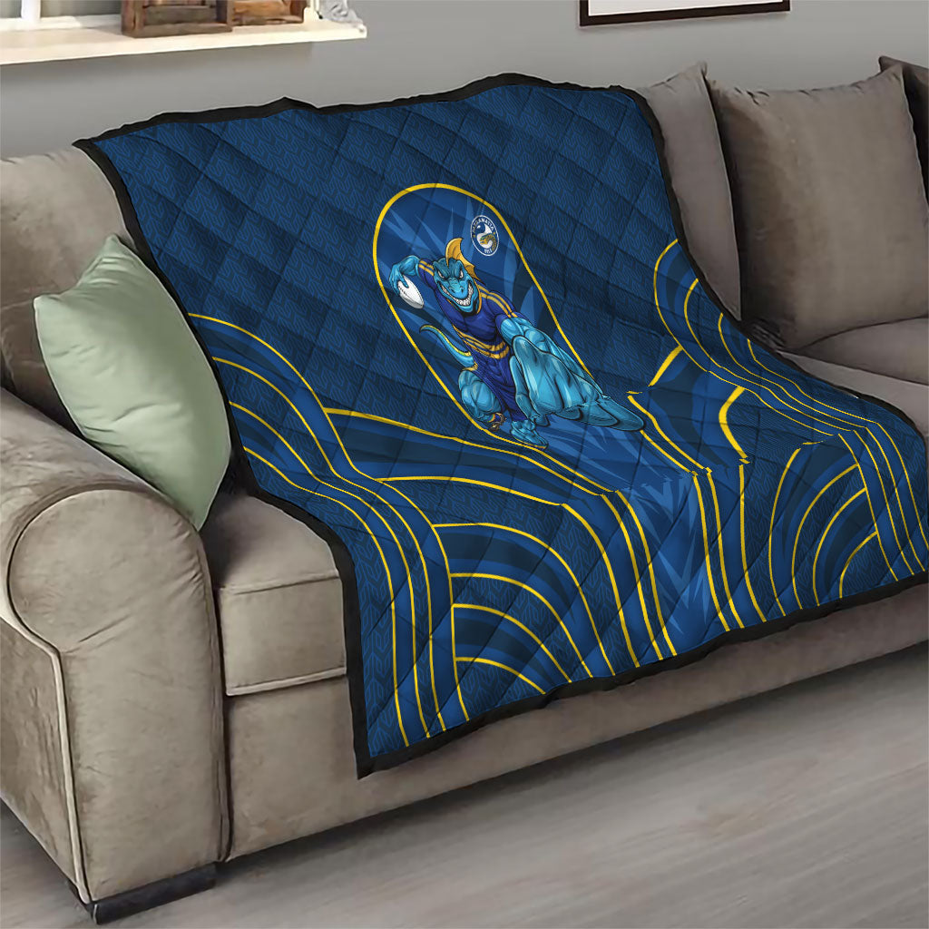 Parramatta Eels Rugby Mascot Quilt Australian Rugby Culture - Tribal Inspired Eel