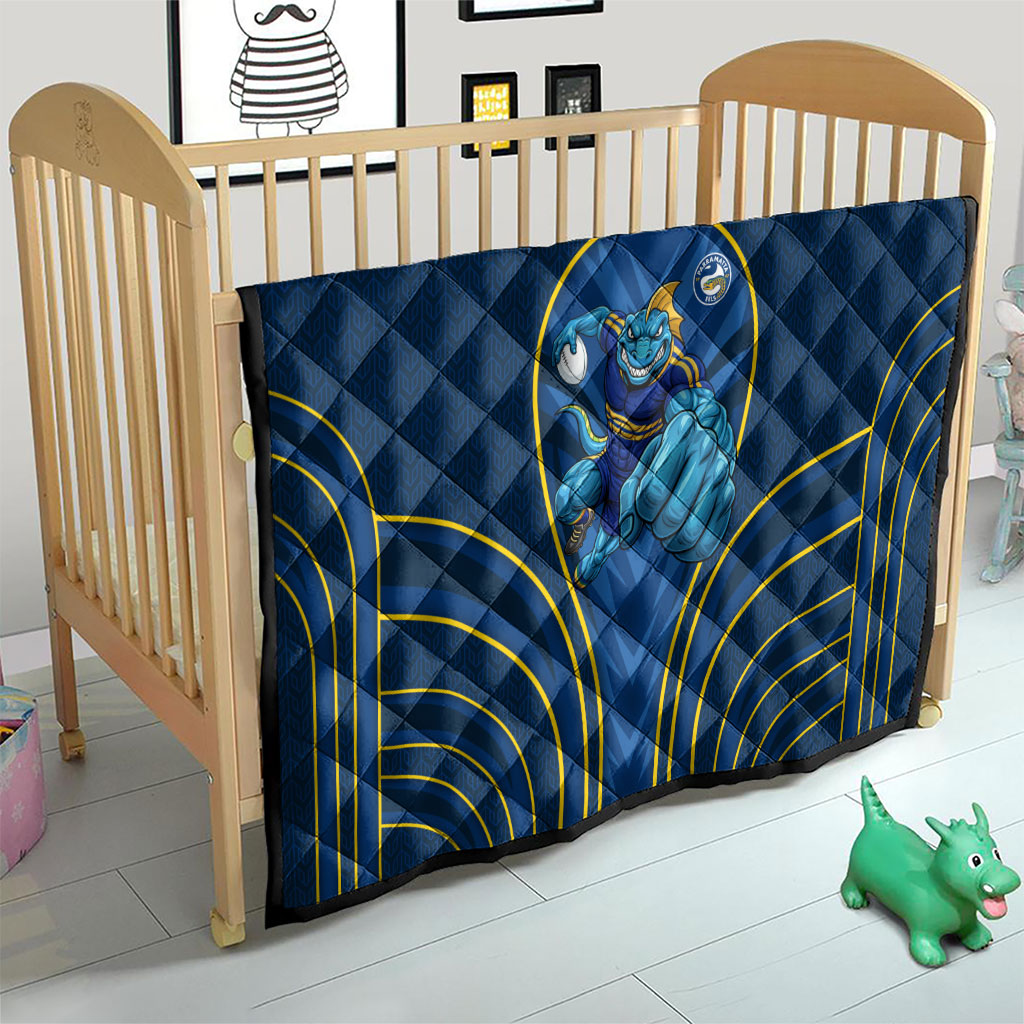 Parramatta Eels Rugby Mascot Quilt Australian Rugby Culture - Tribal Inspired Eel