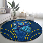 Parramatta Eels Rugby Mascot Round Carpet Australian Rugby Culture - Tribal Inspired Eel