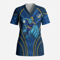 Parramatta Eels Rugby Mascot Scrub Top Australian Rugby Culture - Tribal Inspired Eel