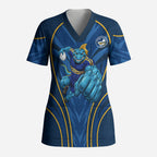 Parramatta Eels Rugby Mascot Scrub Top Australian Rugby Culture - Tribal Inspired Eel