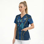 Parramatta Eels Rugby Mascot Scrub Top Australian Rugby Culture - Tribal Inspired Eel