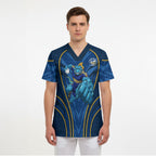 Parramatta Eels Rugby Mascot Scrub Top Australian Rugby Culture - Tribal Inspired Eel