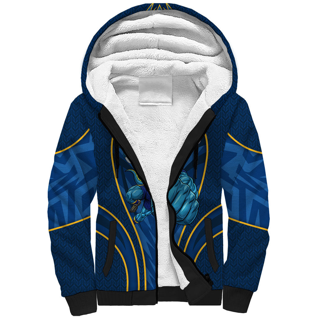 Parramatta Eels Rugby Mascot Sherpa Hoodie Australian Rugby Culture - Tribal Inspired Eel