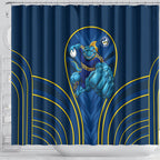 Parramatta Eels Rugby Mascot Shower Curtain Australian Rugby Culture - Tribal Inspired Eel