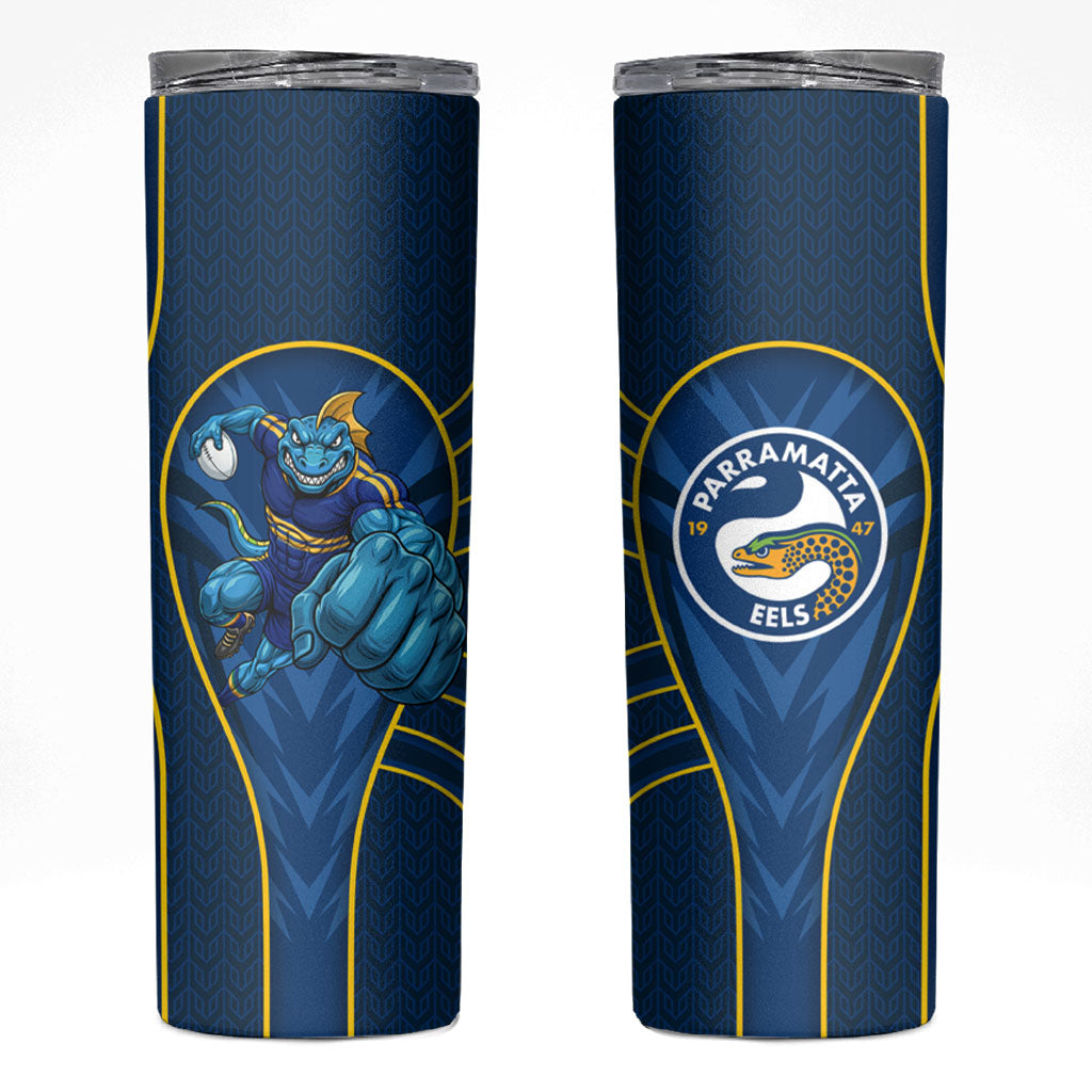 Parramatta Eels Rugby Mascot Skinny Tumbler Australian Rugby Culture - Tribal Inspired Eel