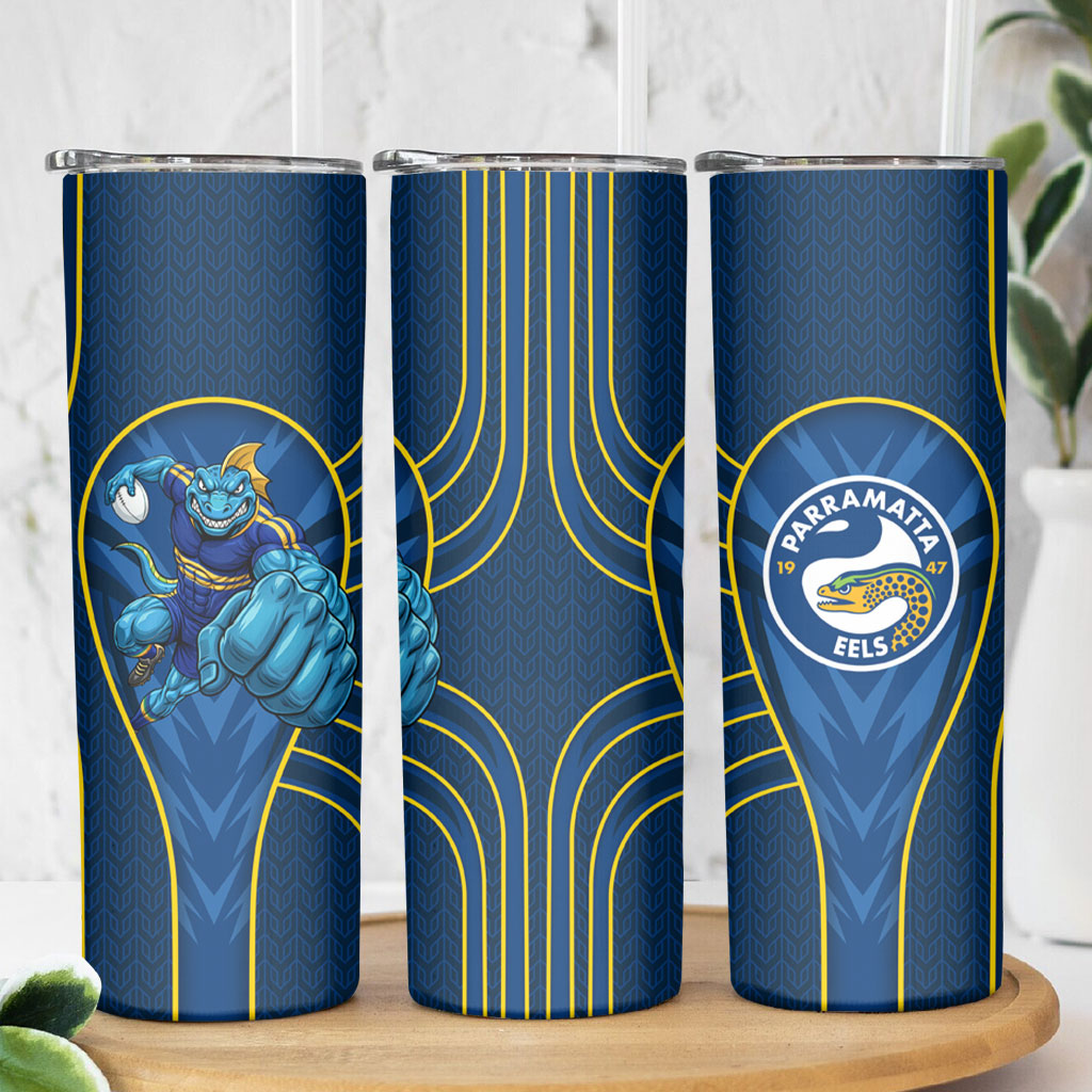 Parramatta Eels Rugby Mascot Skinny Tumbler Australian Rugby Culture - Tribal Inspired Eel
