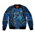 Parramatta Eels Rugby Mascot Sleeve Zip Bomber Jacket Australian Rugby Culture - Tribal Inspired Eel