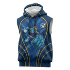 Parramatta Eels Rugby Mascot Sleeveless Hoodie Australian Rugby Culture - Tribal Inspired Eel