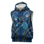 Parramatta Eels Rugby Mascot Sleeveless Zip Hoodie Australian Rugby Culture - Tribal Inspired Eel