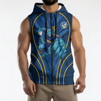 Parramatta Eels Rugby Mascot Sleeveless Zip Hoodie Australian Rugby Culture - Tribal Inspired Eel