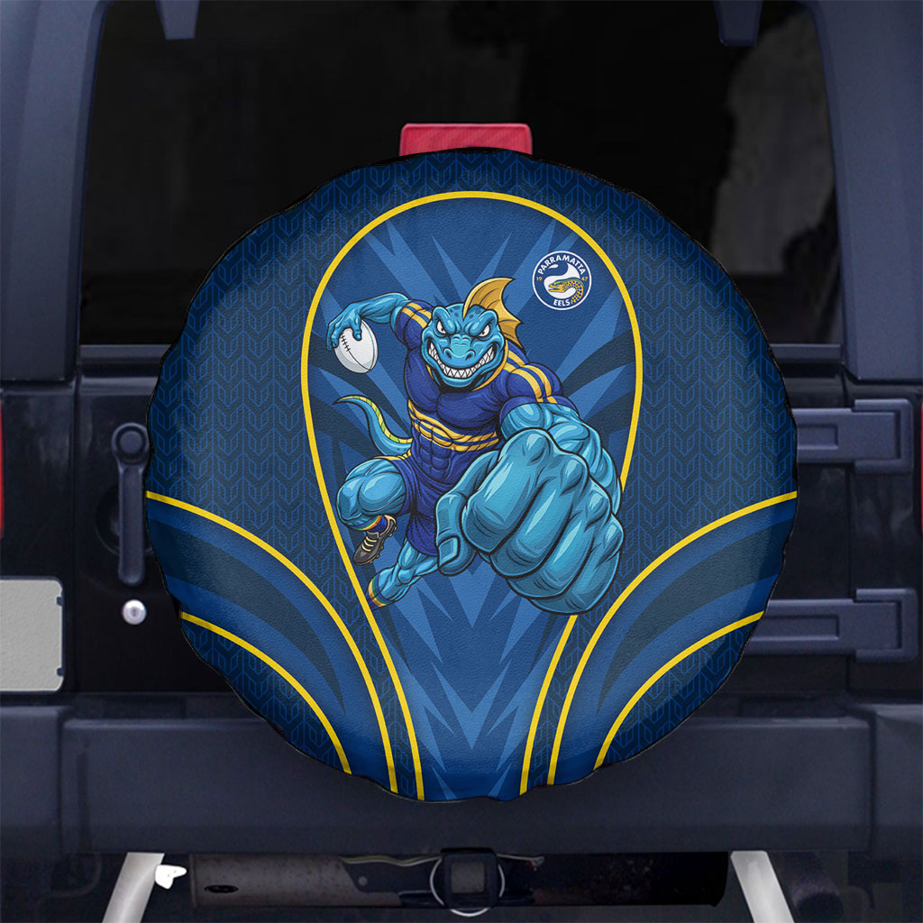 Parramatta Eels Rugby Mascot Spare Tire Cover Australian Rugby Culture - Tribal Inspired Eel