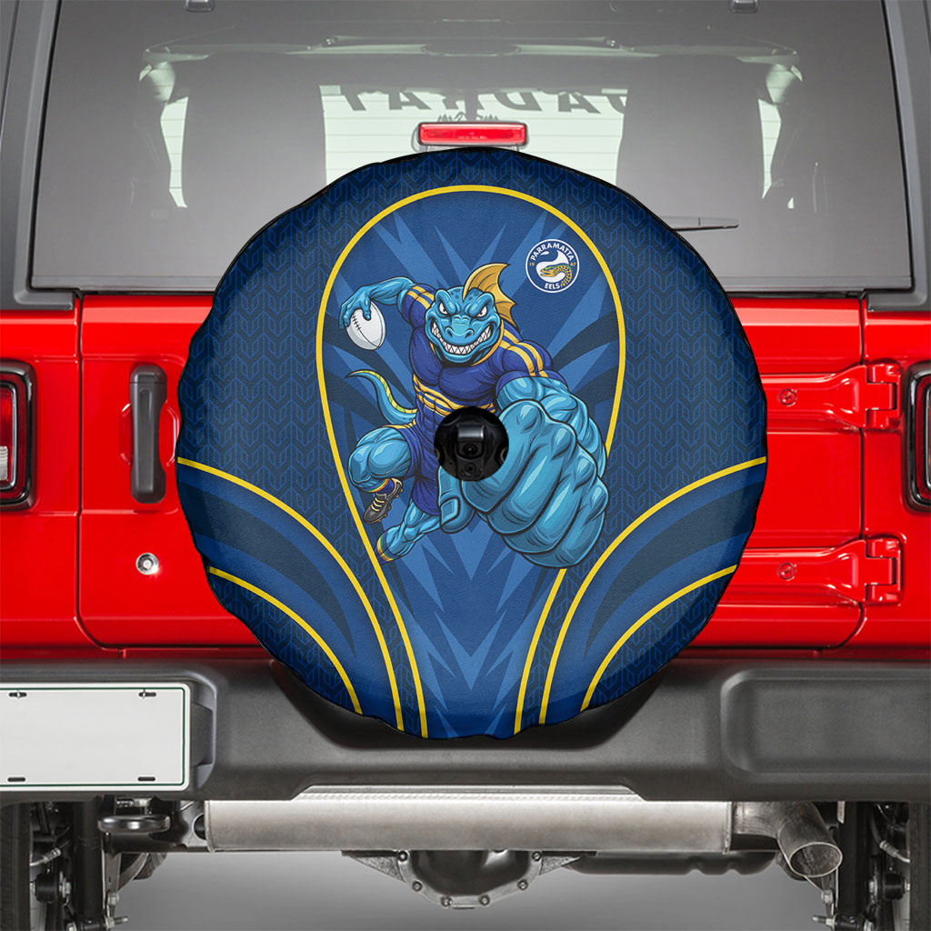 Parramatta Eels Rugby Mascot Spare Tire Cover Australian Rugby Culture - Tribal Inspired Eel