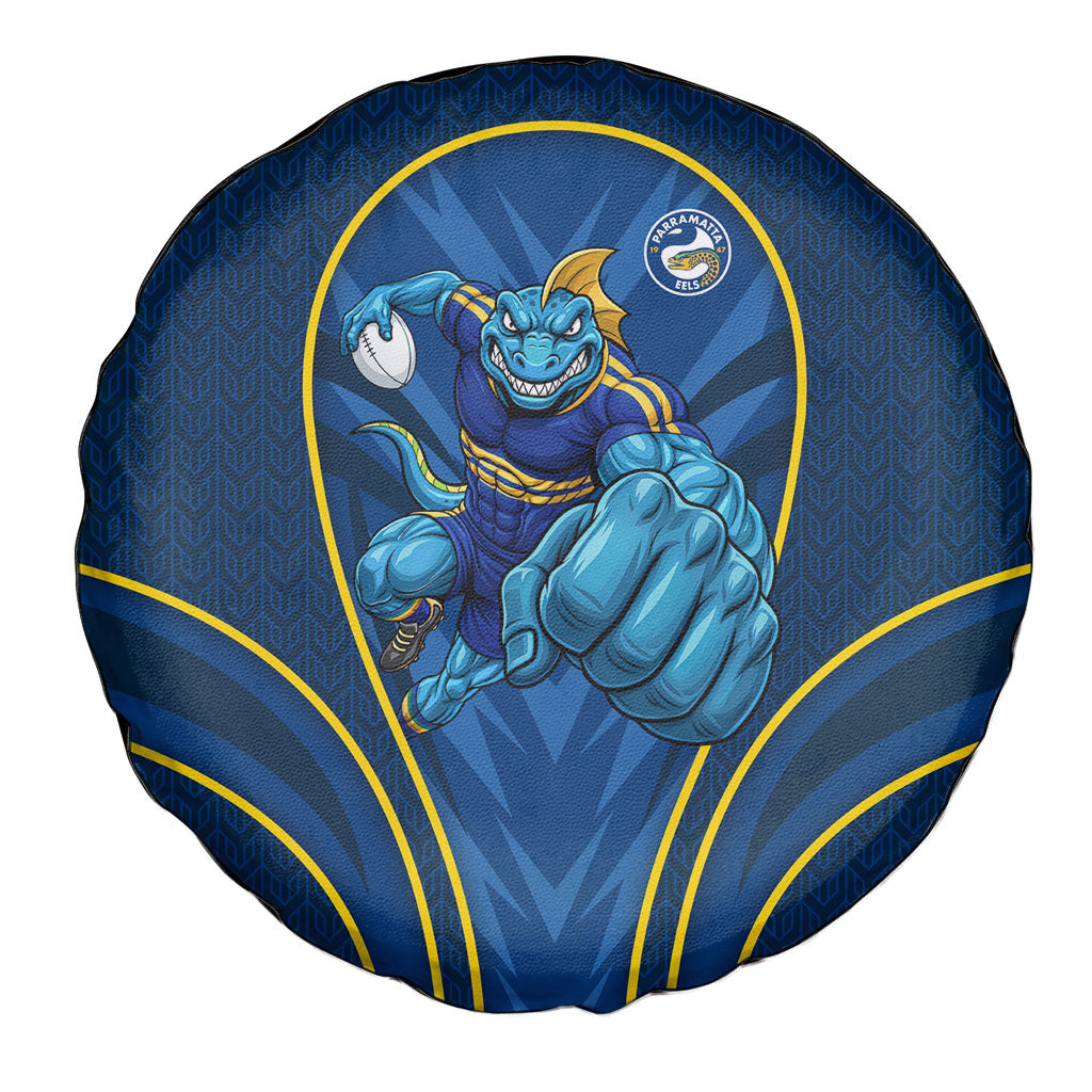 Parramatta Eels Rugby Mascot Spare Tire Cover Australian Rugby Culture - Tribal Inspired Eel