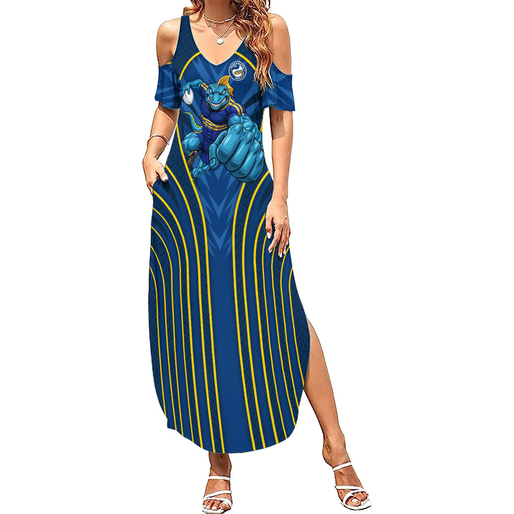 Parramatta Eels Rugby Mascot Summer Maxi Dress Australian Rugby Culture - Tribal Inspired Eel