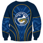 Parramatta Eels Rugby Mascot Sweatshirt Australian Rugby Culture - Tribal Inspired Eel