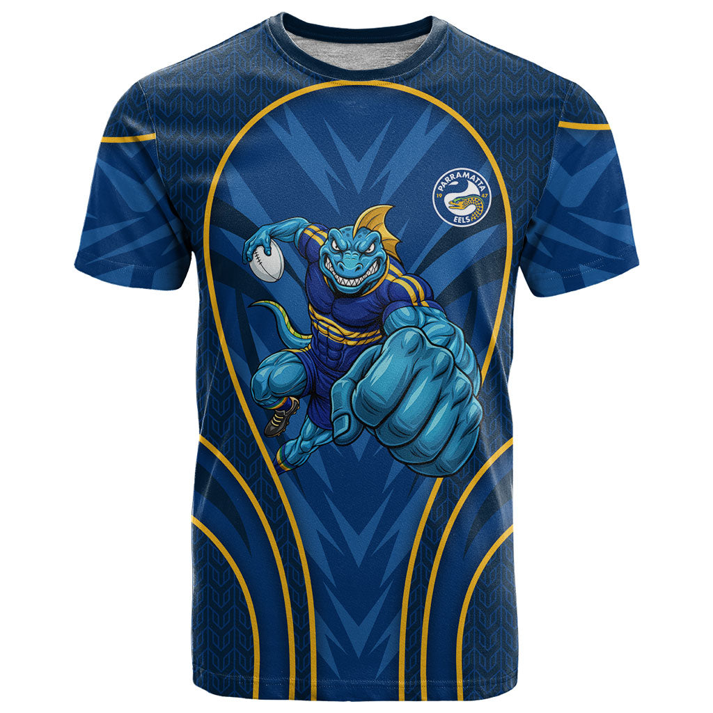 Parramatta Eels Rugby Mascot T Shirt Australian Rugby Culture - Tribal Inspired Eel