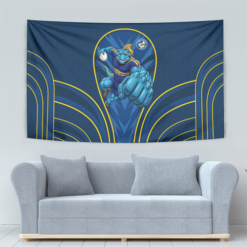 Parramatta Eels Rugby Mascot Tapestry Australian Rugby Culture - Tribal Inspired Eel