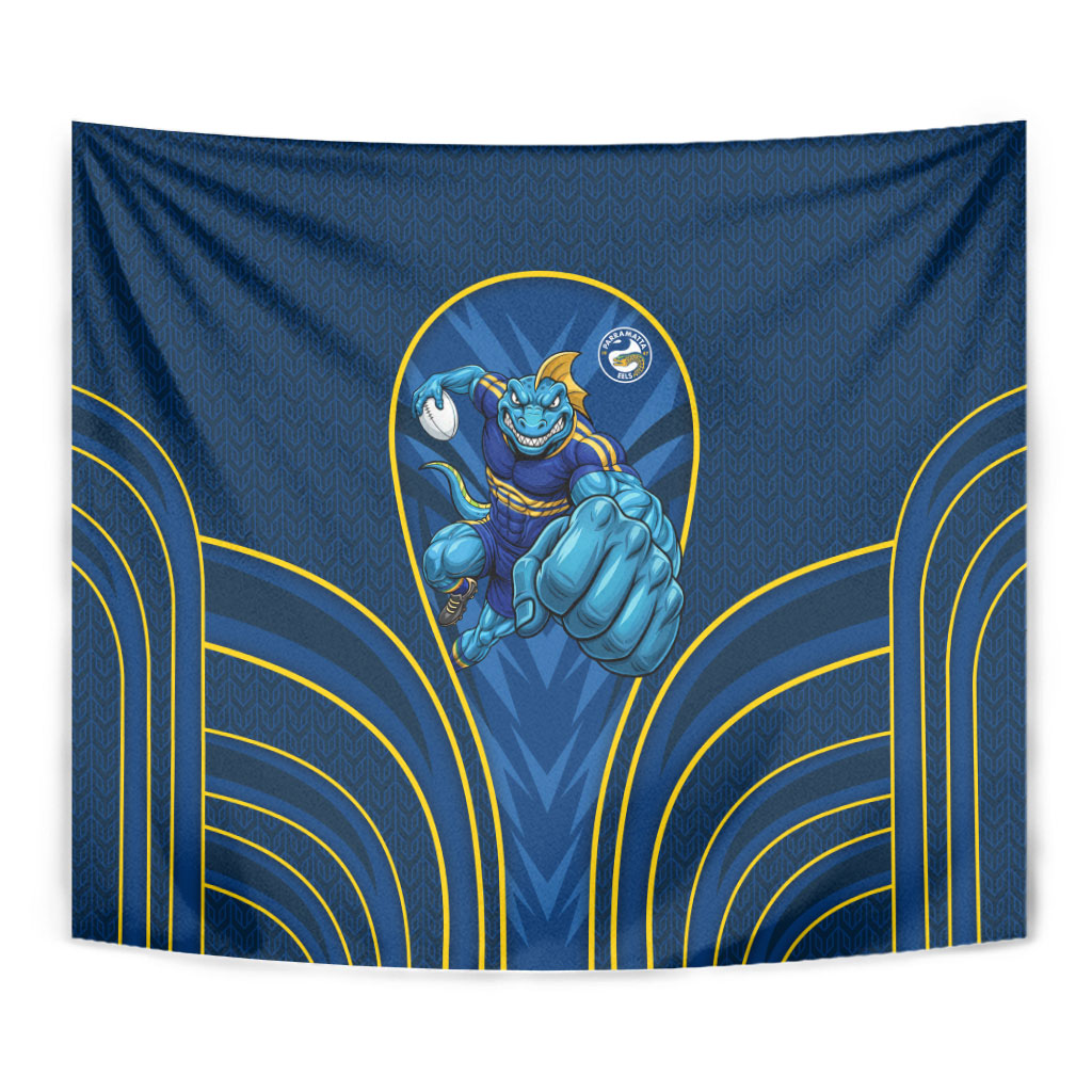 Parramatta Eels Rugby Mascot Tapestry Australian Rugby Culture - Tribal Inspired Eel
