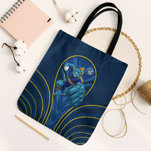 Parramatta Eels Rugby Mascot Tote Bag Australian Rugby Culture - Tribal Inspired Eel