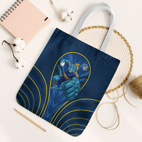 Parramatta Eels Rugby Mascot Tote Bag Australian Rugby Culture - Tribal Inspired Eel