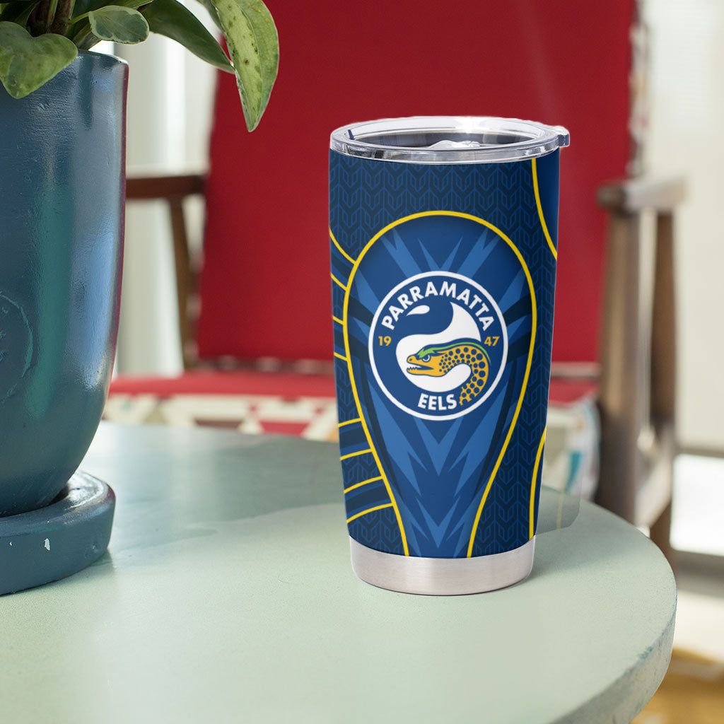 Parramatta Eels Rugby Mascot Tumbler Cup Australian Rugby Culture - Tribal Inspired Eel