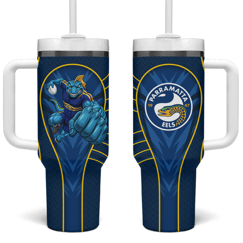 Parramatta Eels Rugby Mascot Tumbler With Handle Australian Rugby Culture - Tribal Inspired Eel