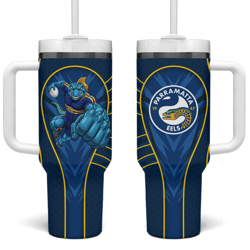 Parramatta Eels Rugby Mascot Tumbler With Handle Australian Rugby Culture - Tribal Inspired Eel