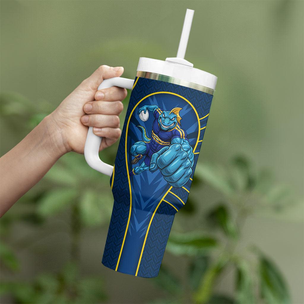 Parramatta Eels Rugby Mascot Tumbler With Handle Australian Rugby Culture - Tribal Inspired Eel