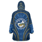 Parramatta Eels Rugby Mascot Wearable Blanket Hoodie Australian Rugby Culture - Tribal Inspired Eel