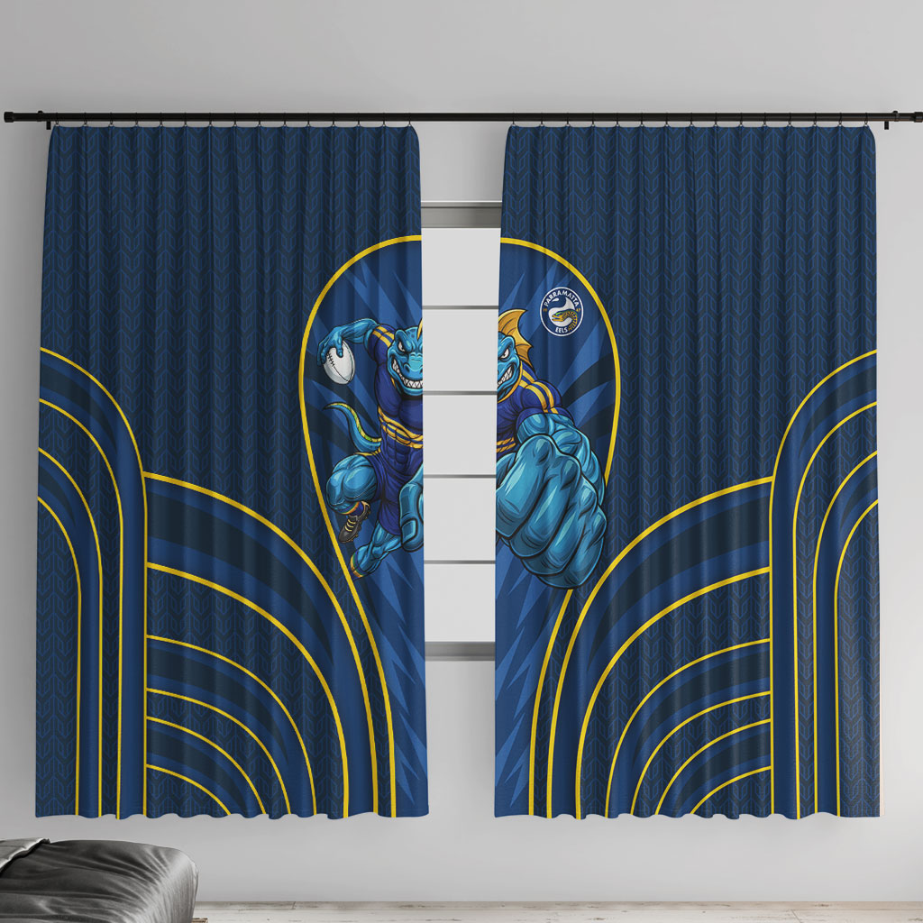 Parramatta Eels Rugby Mascot Window Curtain Australian Rugby Culture - Tribal Inspired Eel